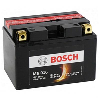 Bosch M6 AGM 0092M60160 motorakkumultor, YT12A-4, YT12A-BS, 12V 11AH 160A, B+ Motoros termkek alkatrsz vsrls, rak